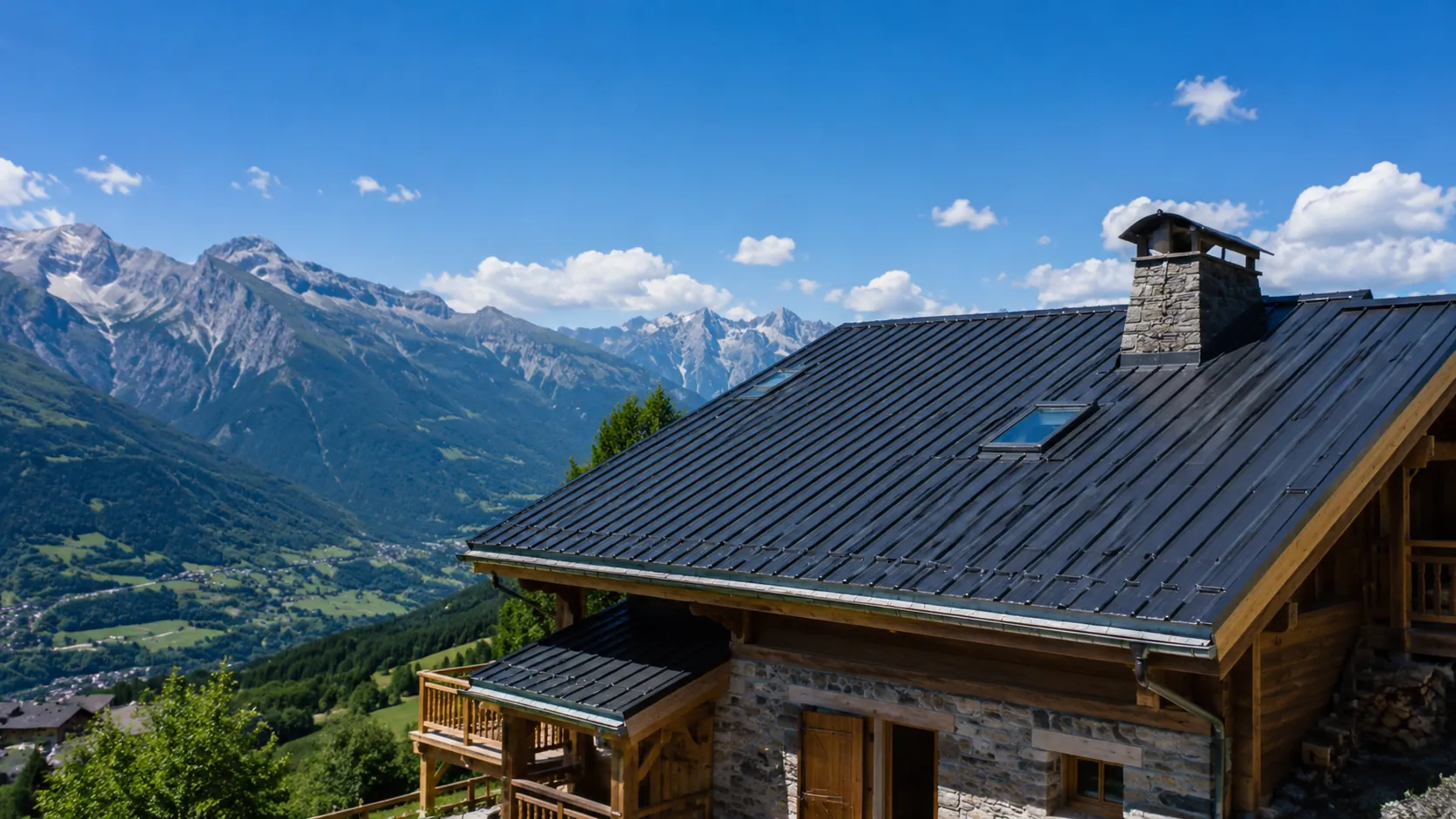 Toiture rénovée d’un chalet dans la vallée de Bourg-Saint-Maurice